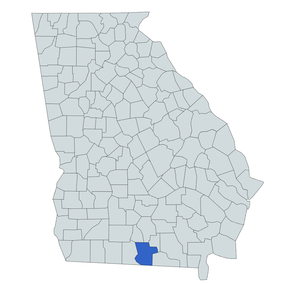State of Georgia with Lowndes County highlighted